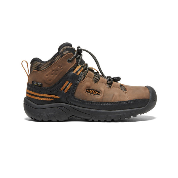 Keen Big Kids' Targhee Waterproof Boot Dark Earth/Golden Brown