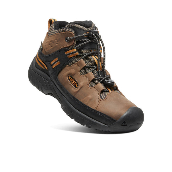Keen Big Kids' Targhee Waterproof Boot Dark Earth/Golden Brown