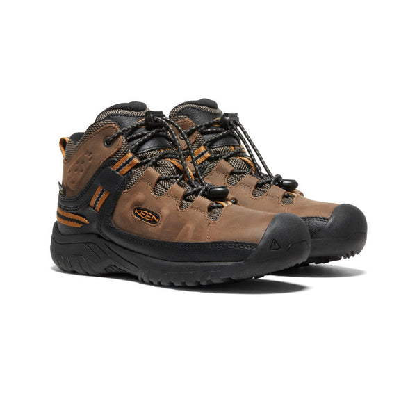 Keen Big Kids' Targhee Waterproof Boot Dark Earth/Golden Brown