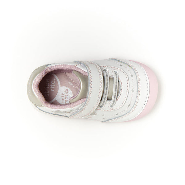 Stride Rite Baby Girls Adalyn White/Silver