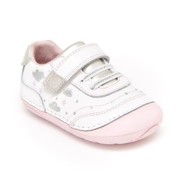 Stride Rite Baby Girls Adalyn White/Silver