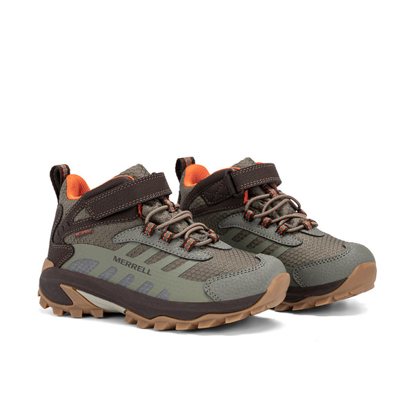 Merrell Kids Moab Mid 2 A/C Waterproof Brown/Olive